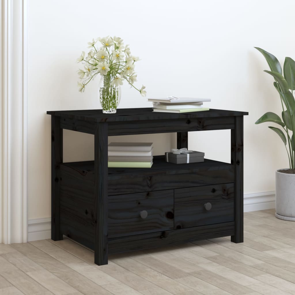 Mesa de Centro Vidaxl de Pino Maciza 71x49x55 Cm Natural