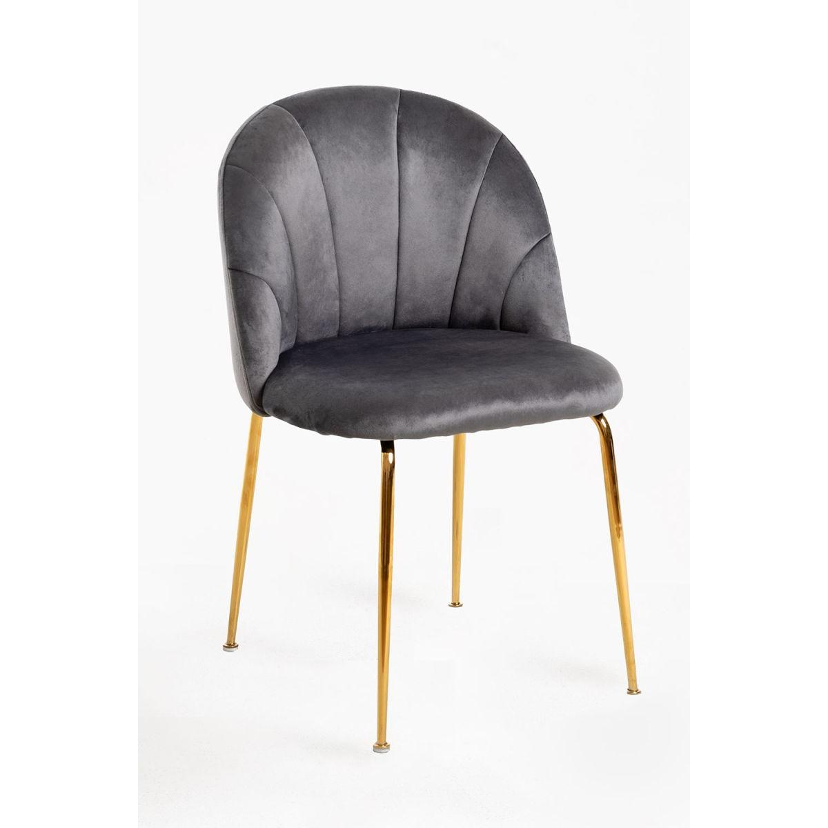 Regalos Miguel - Sillas Comedor - Silla Laget Gold Terciopelo - Gris