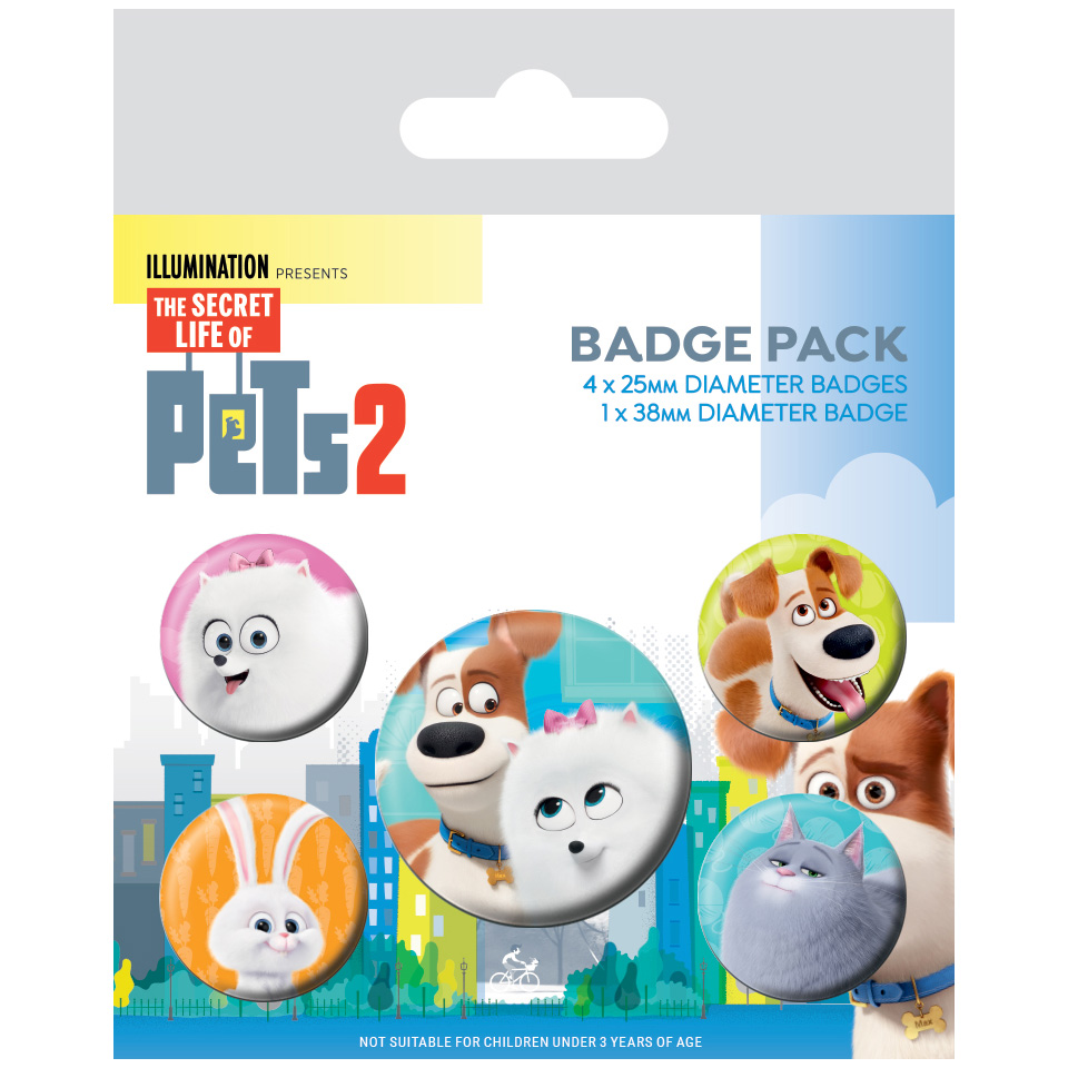 Secret Life of Pets 2 Set chapas, Ver descripción, Multicolor, 10 x 12.5cm, 2
