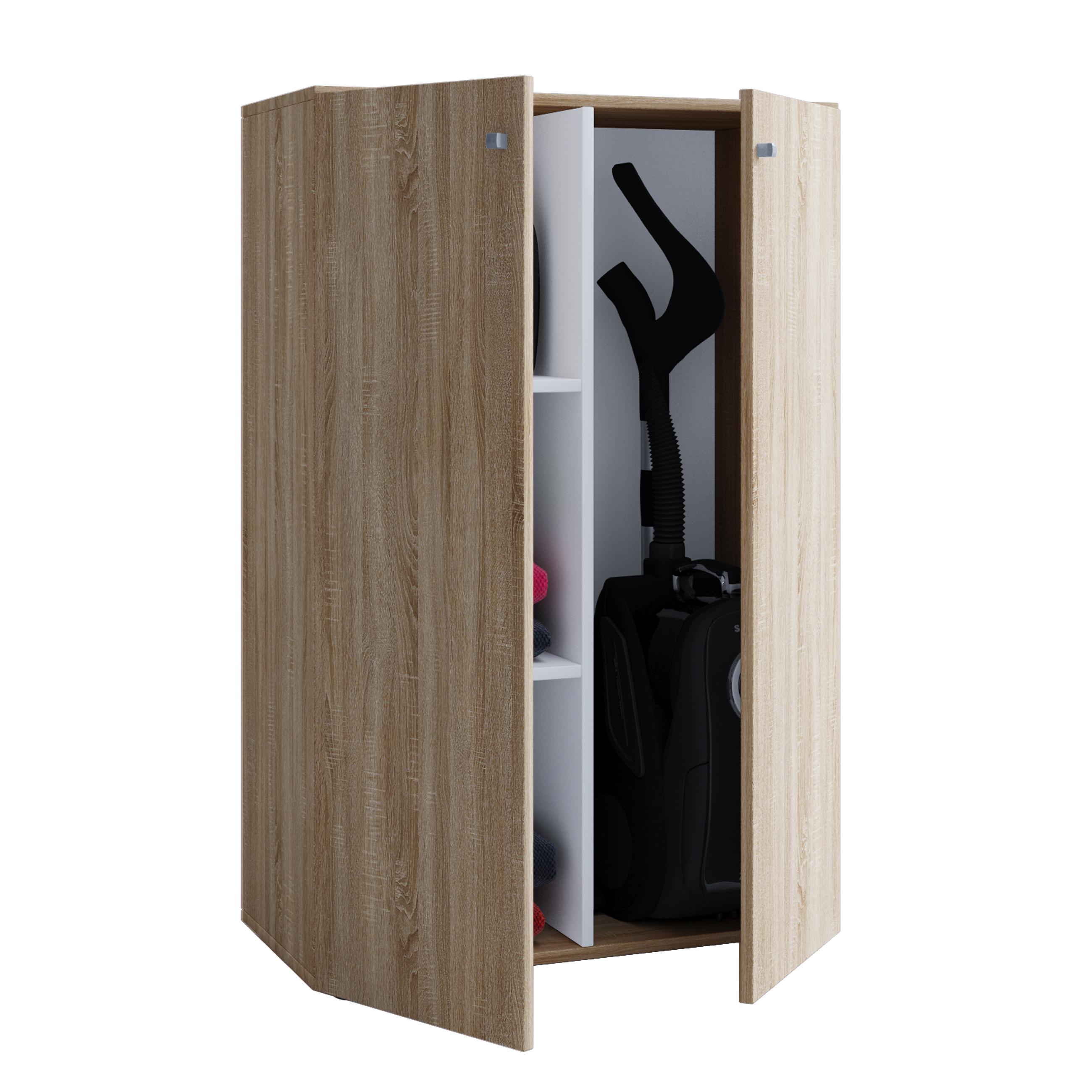 Escobero de madera Aspirador Armario de limpieza Armario doméstico Puertas batientes Lona L Escobero de madera Aspirador Armario de limpieza Armario doméstico Puertas batientes Lona L