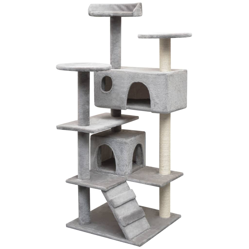 vidaXL Rascador de Gatos con Poste Rascador Sisal Altura 125cm Mascotas Color Beige,  Gris,  Azul oscuro y mas