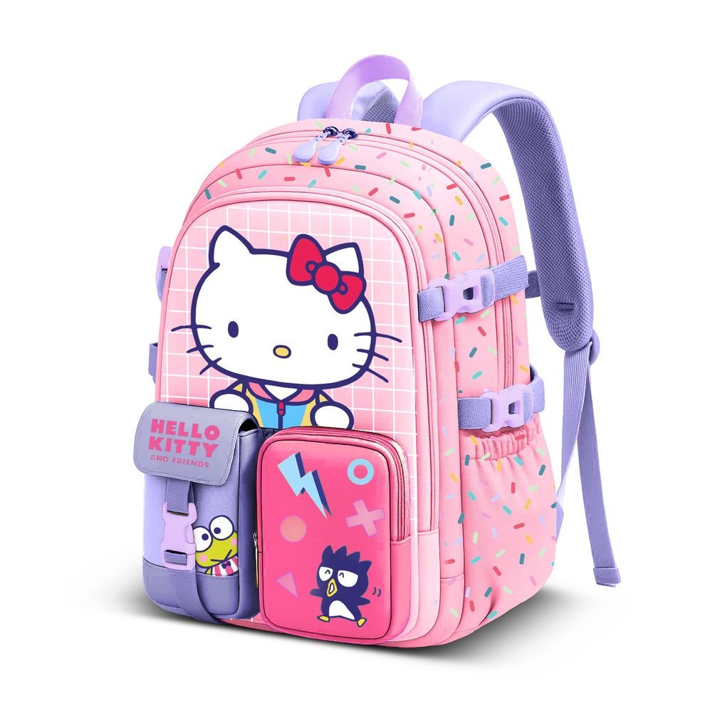 KARACTERMANIA MOCHILA ESCOLAR CON DOS BOLSILLOS HELLO KITTY FUN FUN 15x27x40 Cms.