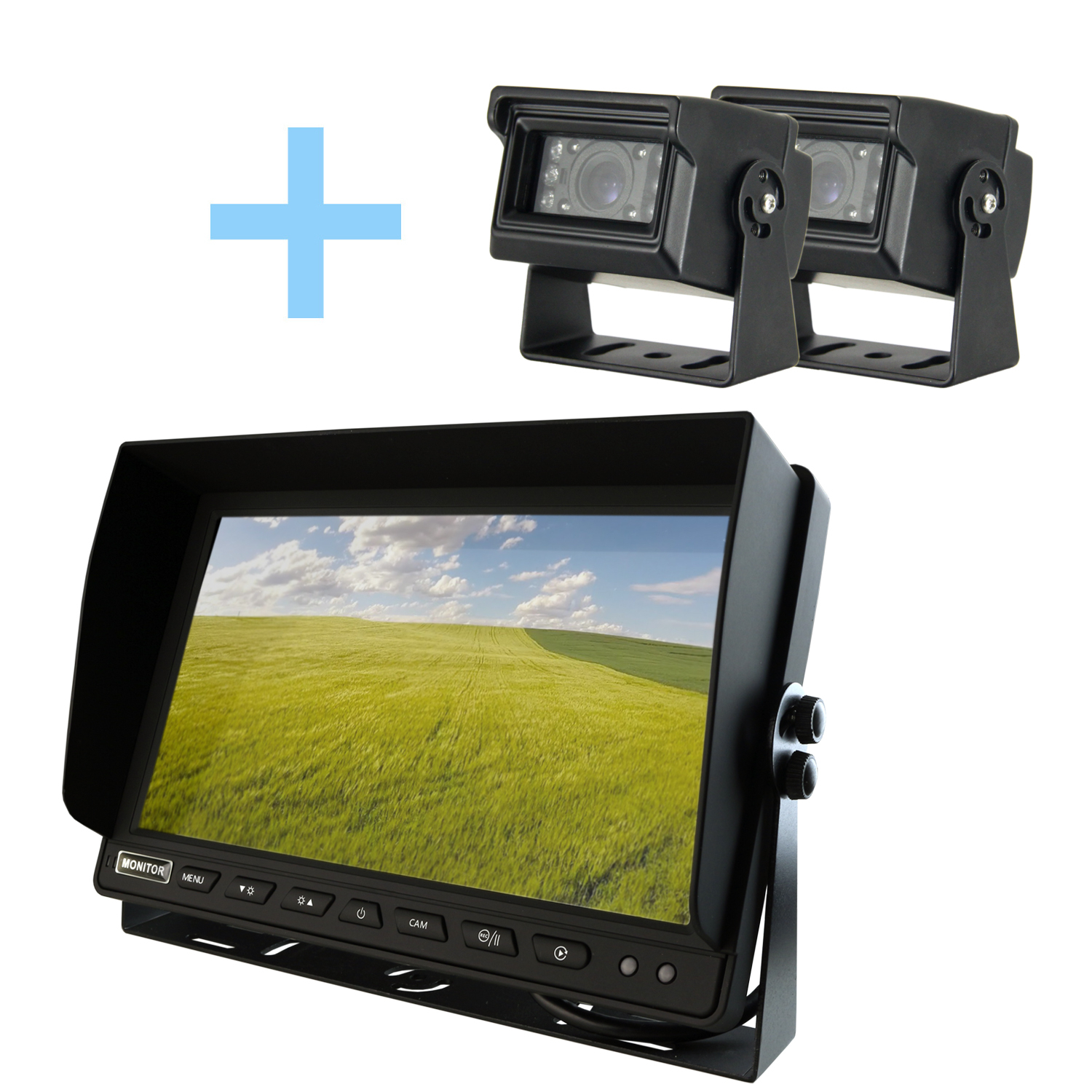 Kit de cámara trasera con monitor AHD 10,1" Yatek + 2 cámaras 1080P para aparcamiento Yatek