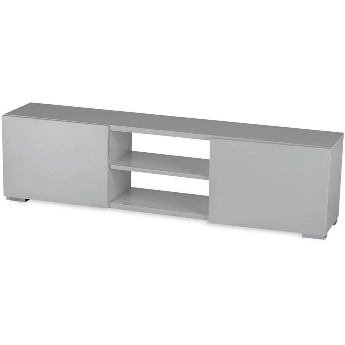 Habitat y Jardin - Mueble TV "Frida" en MDF lacado gris - 2 nichos y 2 puertas