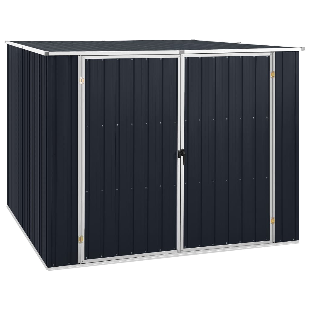 vidaXL Cobertizo de Jardín Acero Galvanizado 195x198x159 cm Casata Color Antracita,  Gris,  Marrón y mas