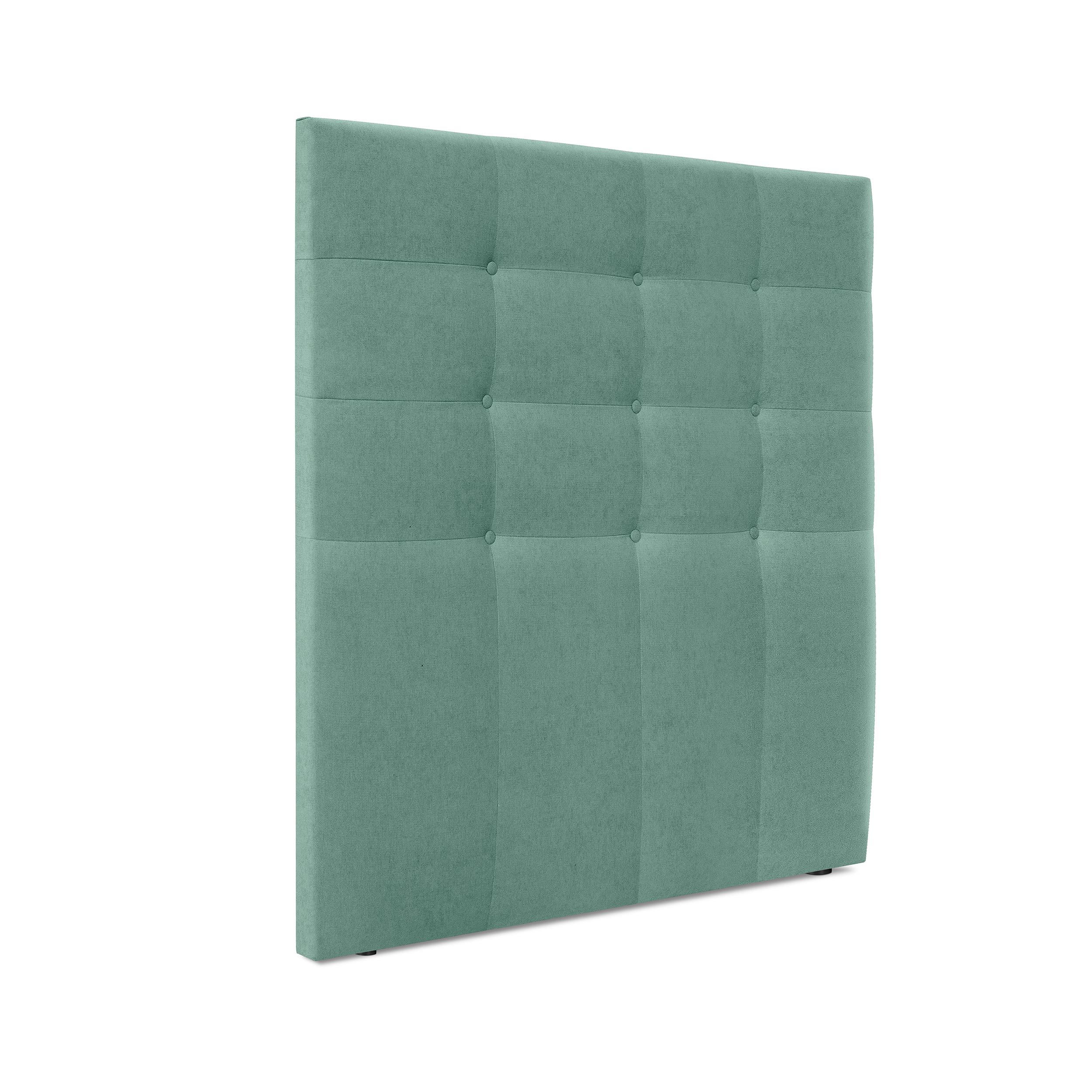 DHOME Cabecero Capitoné hasta el Suelo Cabezal 8cm tapizado ACUALINE Tela y Polipiel para Cama Dormitorio (Verde Agua Tela)