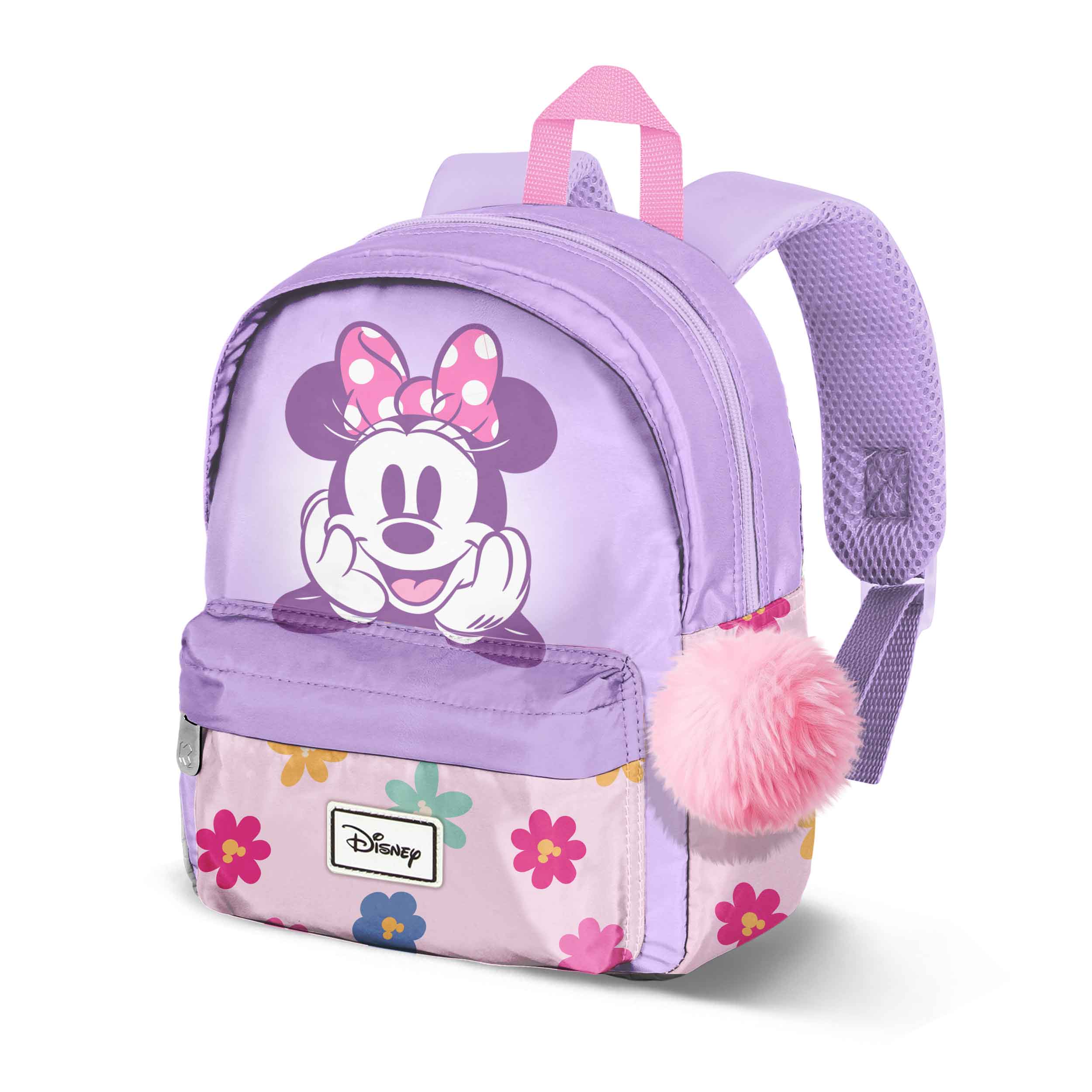 Disney Minnie Mouse Flower Mochila Joy + Accesorio, Lila