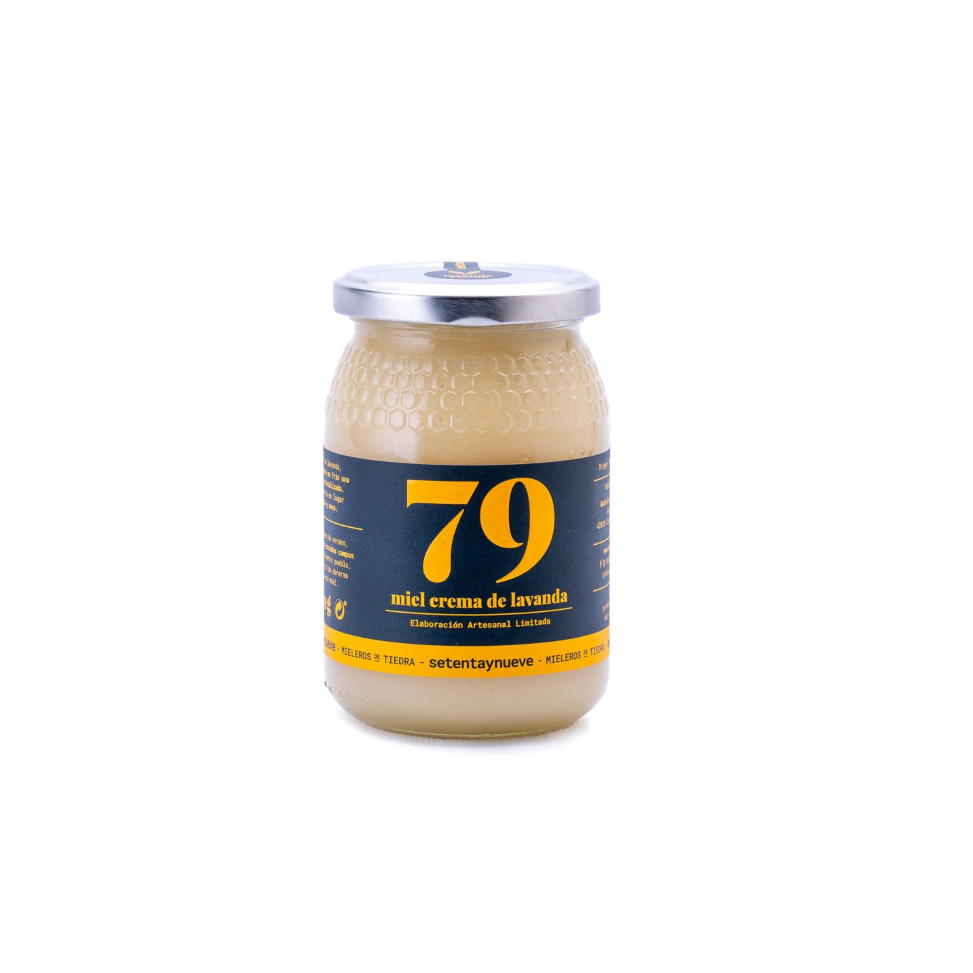 79 Setentaynueve - Miel Crema de Lavanda 100% Natural  Cremada en Frío para Textura Suave  Aroma Floral y Sabor Afrutado  Sin Pasteurizar  Formato 500g  Producción Artesanal en España