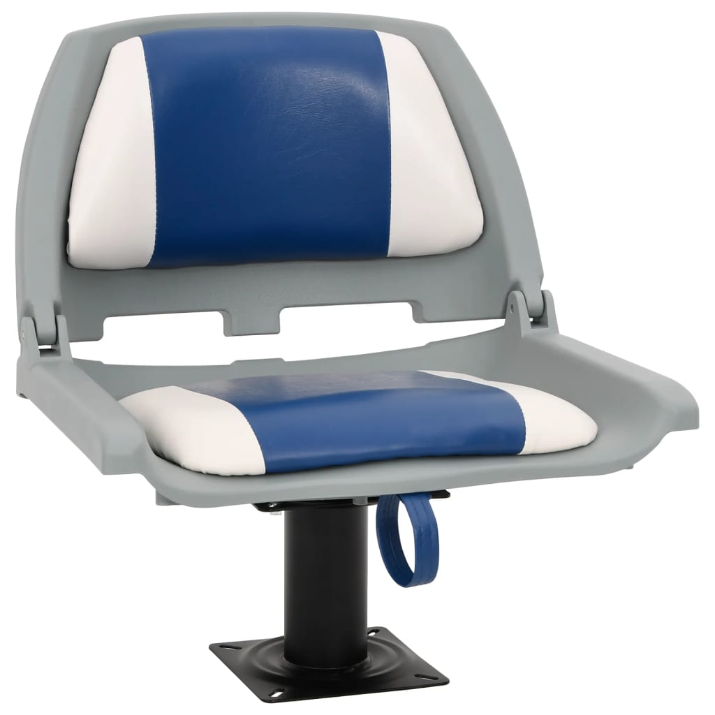 vidaXL Asientos plegables de barco 2 uds azul y blanco 48x51x41 cm