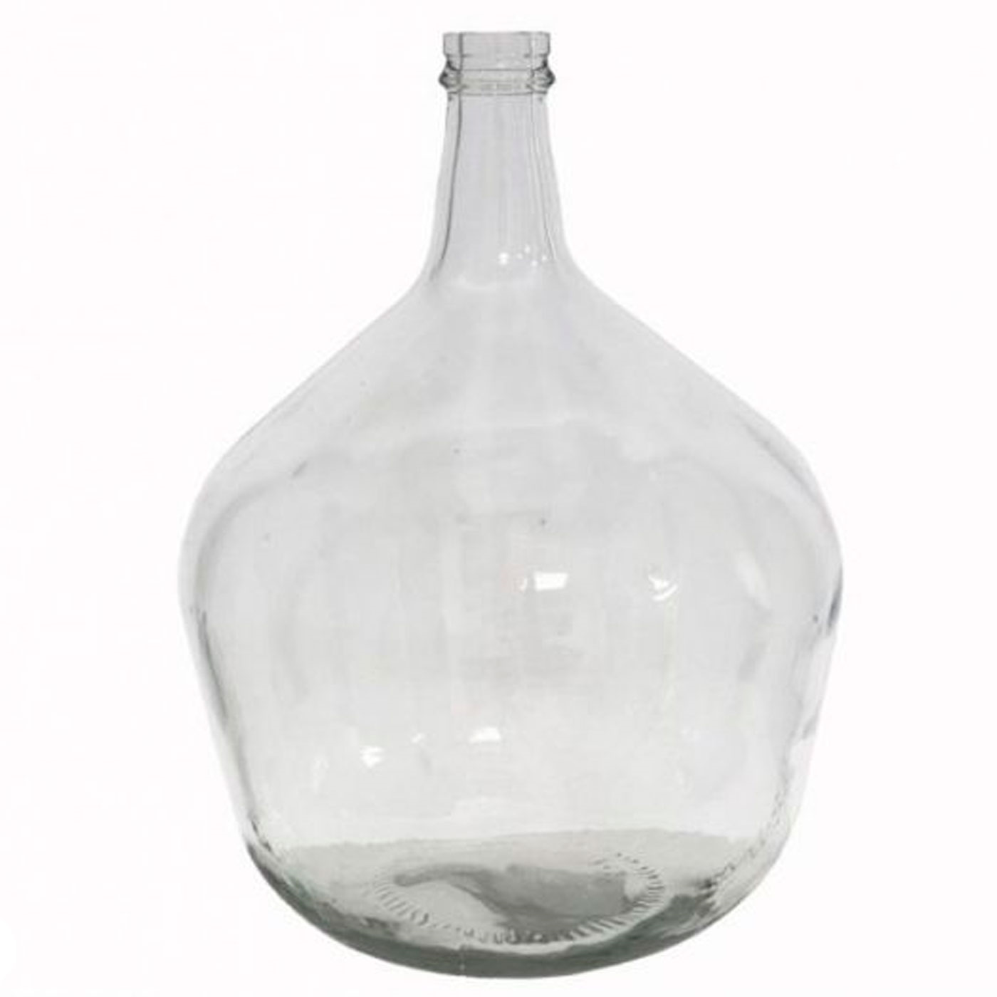 Tradineur - Garrafa de vidrio 8 litros sin tapón, modelo Apple, 38 x 25 cm,  damajuana, botella de vidrio liso para almacenar agu
