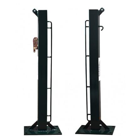 JUEGO POSTES DE PADEL FIJOS CUADRADO 80X80MM CON BASE PARA ATORNILLAR - SOFTEE EQUIPMENT