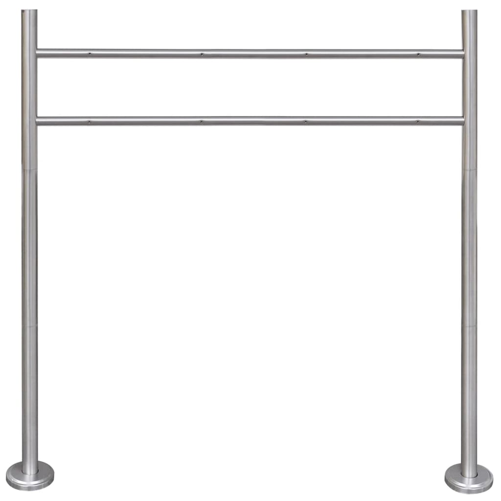 vidaXL Soporte Poste Accesorios Montaje Acero Inoxidable Modelo Para buzón, Para buzón doble