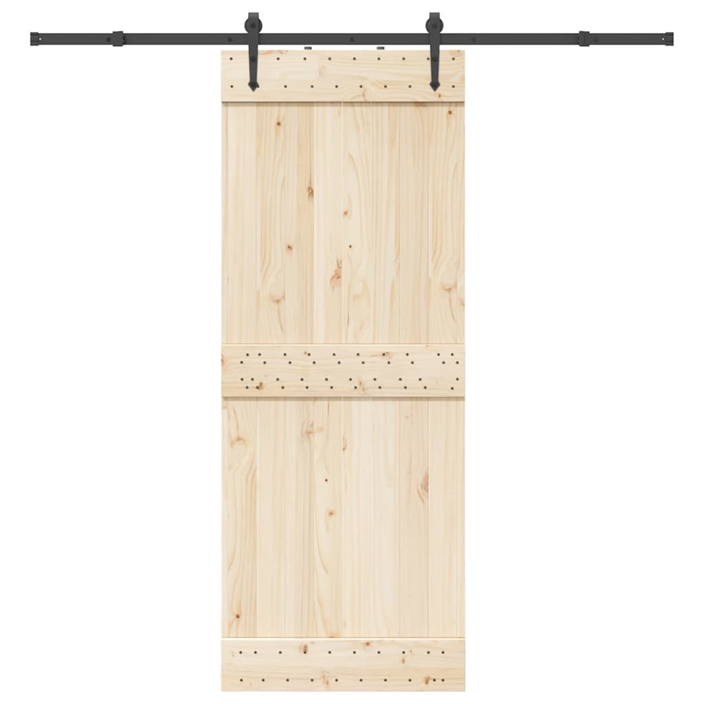 vidaXL Kit de herrajes para puertas correderas acero negro 213,5 cm