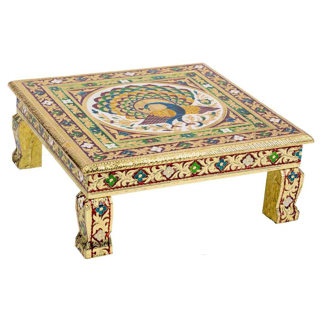Mesa Auxiliar De Metal Repujado 38x38x14cm, El mejor complemento para tu hogar