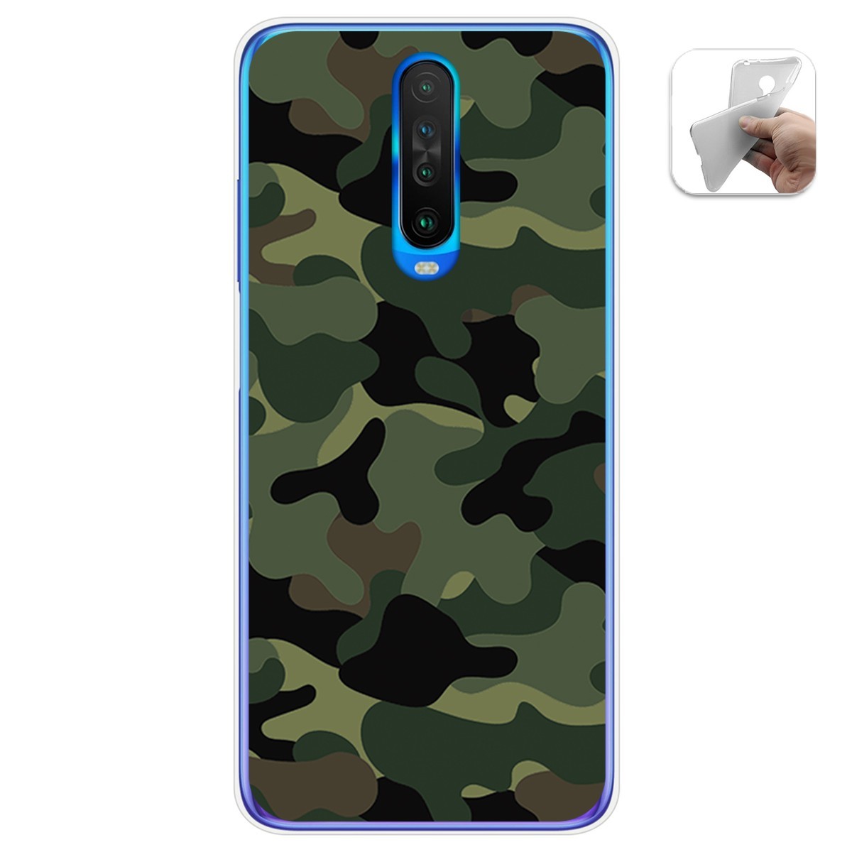 Tumundosmartphone Funda Gel Tpu para Xiaomi Pocophone POCO X2 diseño Camuflaje Dibujos