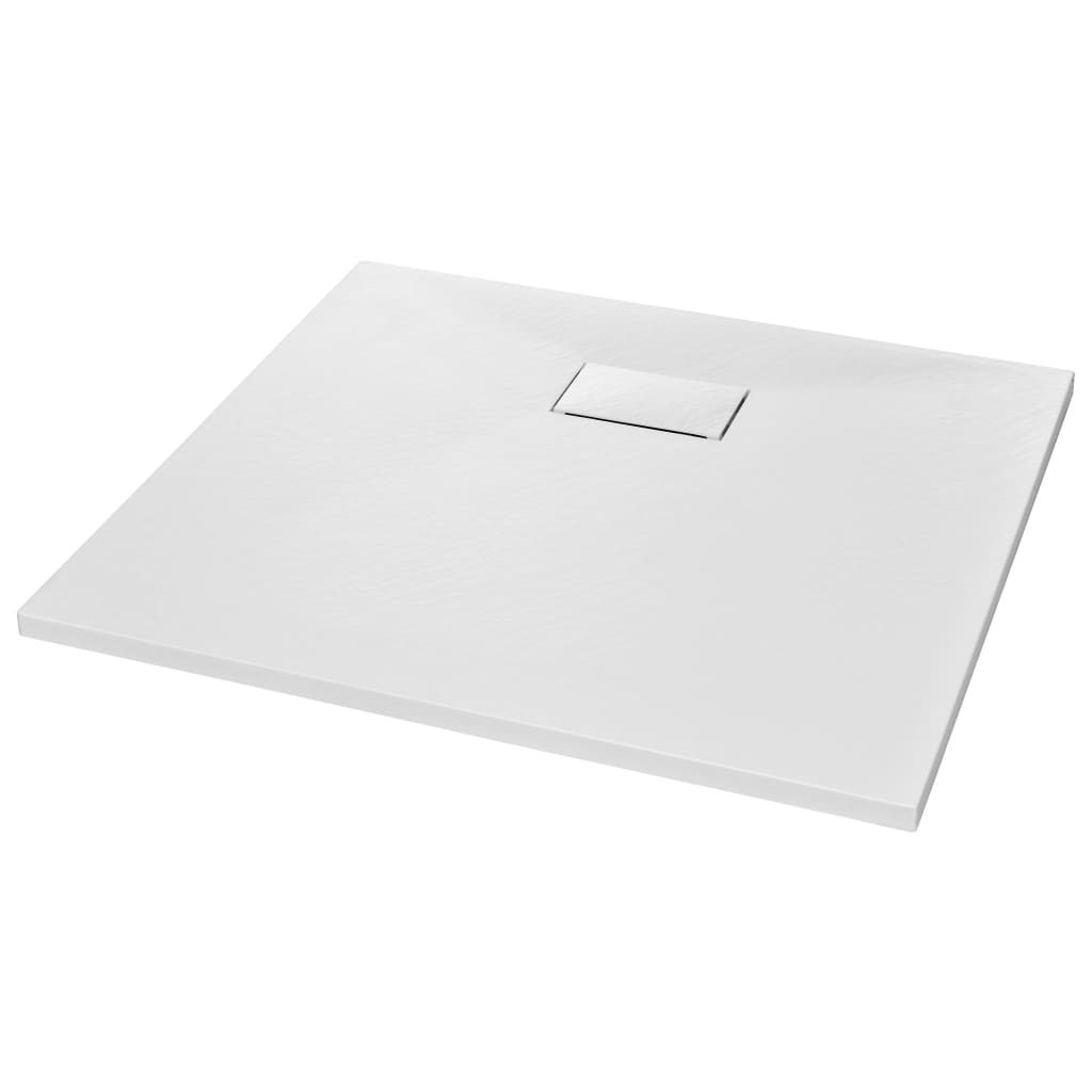 vidaXL Plato Ducha Resina Pizarra Extraplano Antideslizante 90x80 cm Color Blanco,  Marrón,  Negro y mas