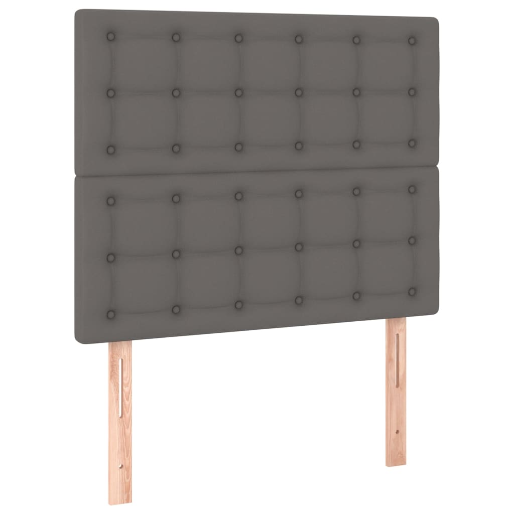 vidaXL Cabecero con luces LED cuero sintético gris 80x5x118/128 cm