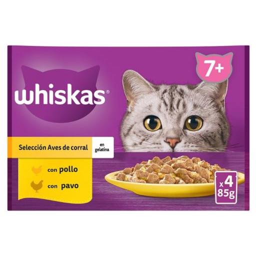 Whiskas Comida Húmeda Pack Core +7 Selección Aves para Gatos - 4x85 gr