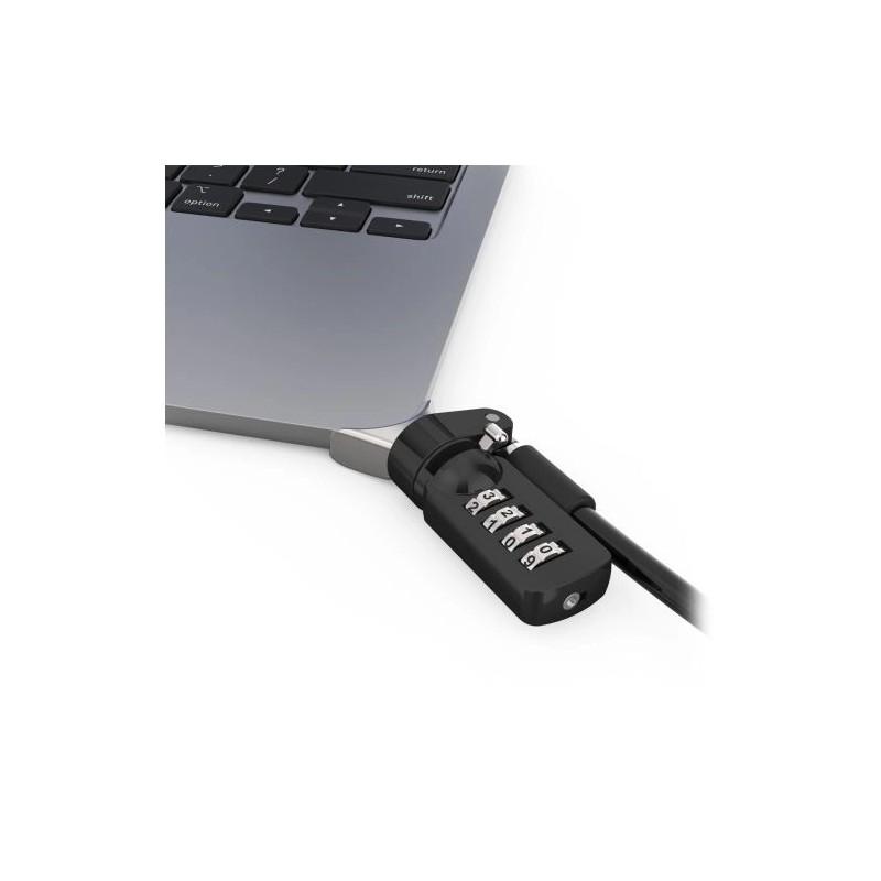 Ledge MacBook Air 15" M2 2023 Adaptador de bloqueo de borde con ranura en T y candado de cable combinado