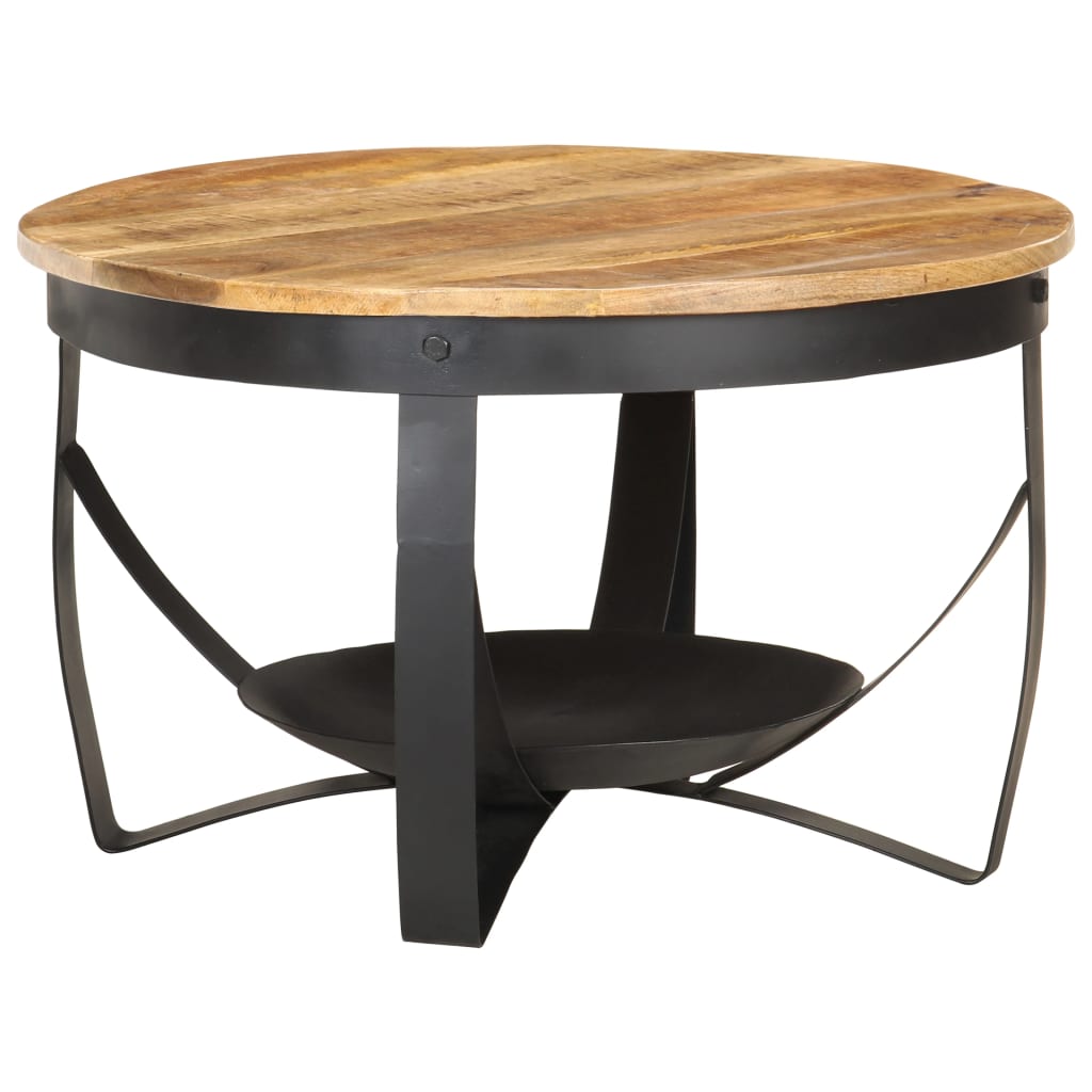 Vidaxl Mesa de Centro de Madera Maciza de Mango Sin Tratar 60 X 40 Cm