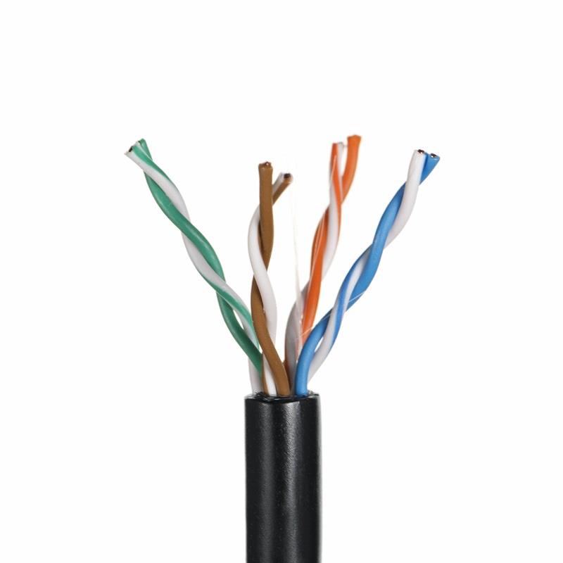 UTP Ethernet Cable 305m, Black, Category 5e, 100% Copper, U/UTP Shielding, CE Certified for Networking and Internet Use.