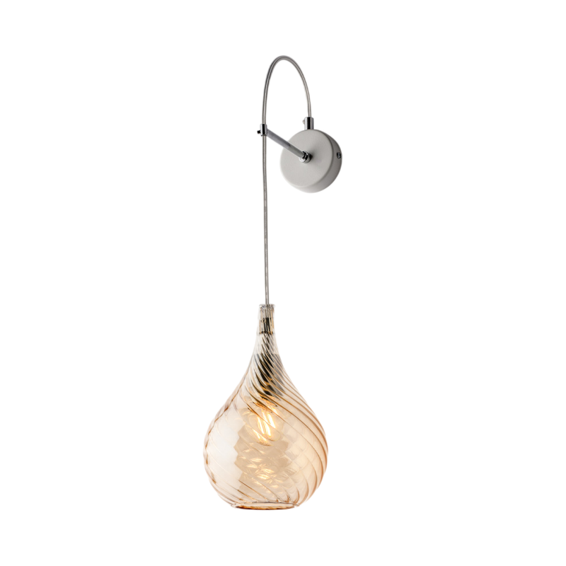 Lámpara de pared Pluvia de hierro con cristal pyrex ámbar 1 luz .14 P.21 BL264-AP1-AM - Bonetti Illumina