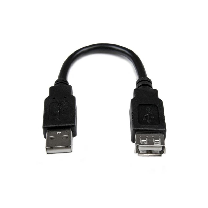 StarTech.com - Cable de 0,15m de Extensión Alargador USB 2.0 - Macho a Hembra USB A - Extensor USBEXTAA6IN