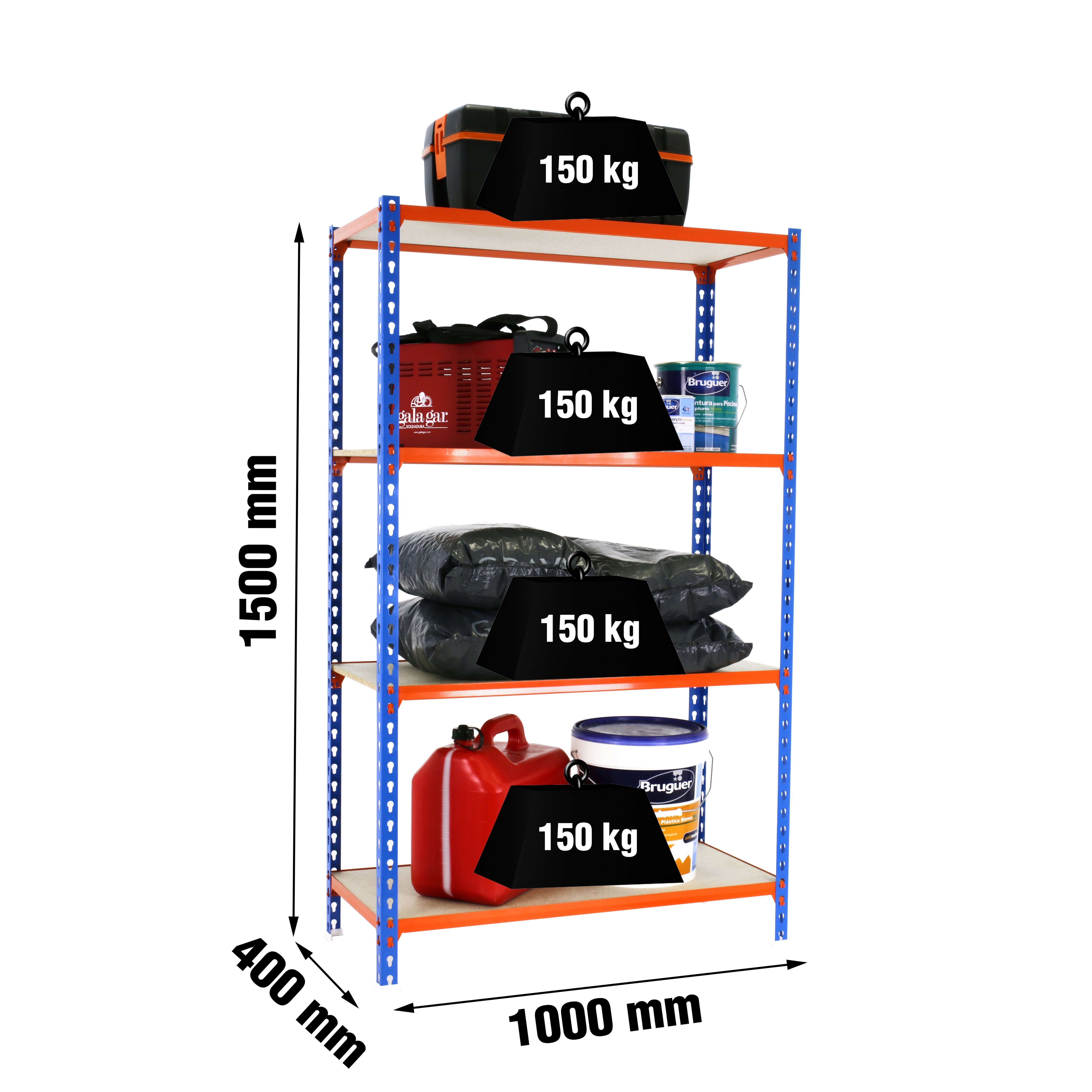 Estantería SIMONRACK SIMONRACK SimonrackMaderclick plus 4/400 1500 azul/naranja/madera