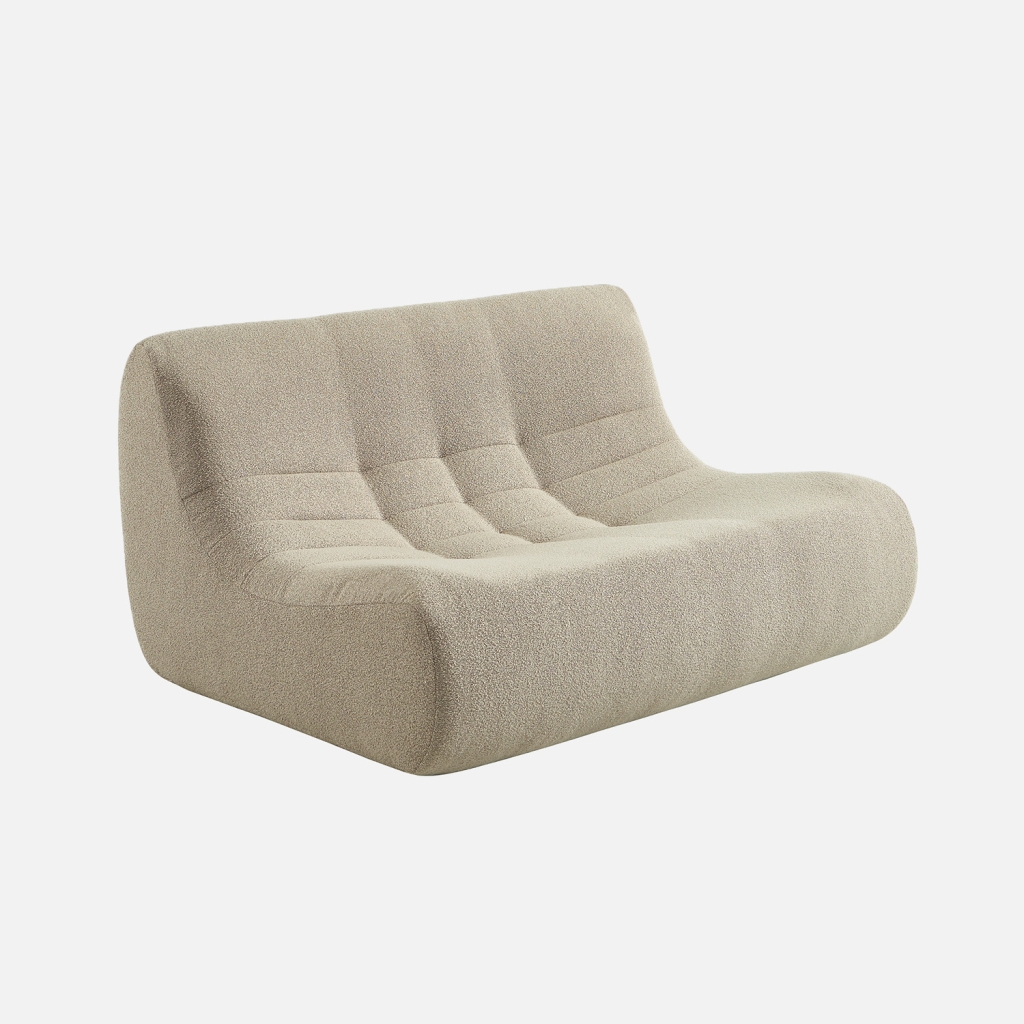 sweeek - Sillón borreguito texturizada, 2 plazas , Sokol borreguito , 137x105x72