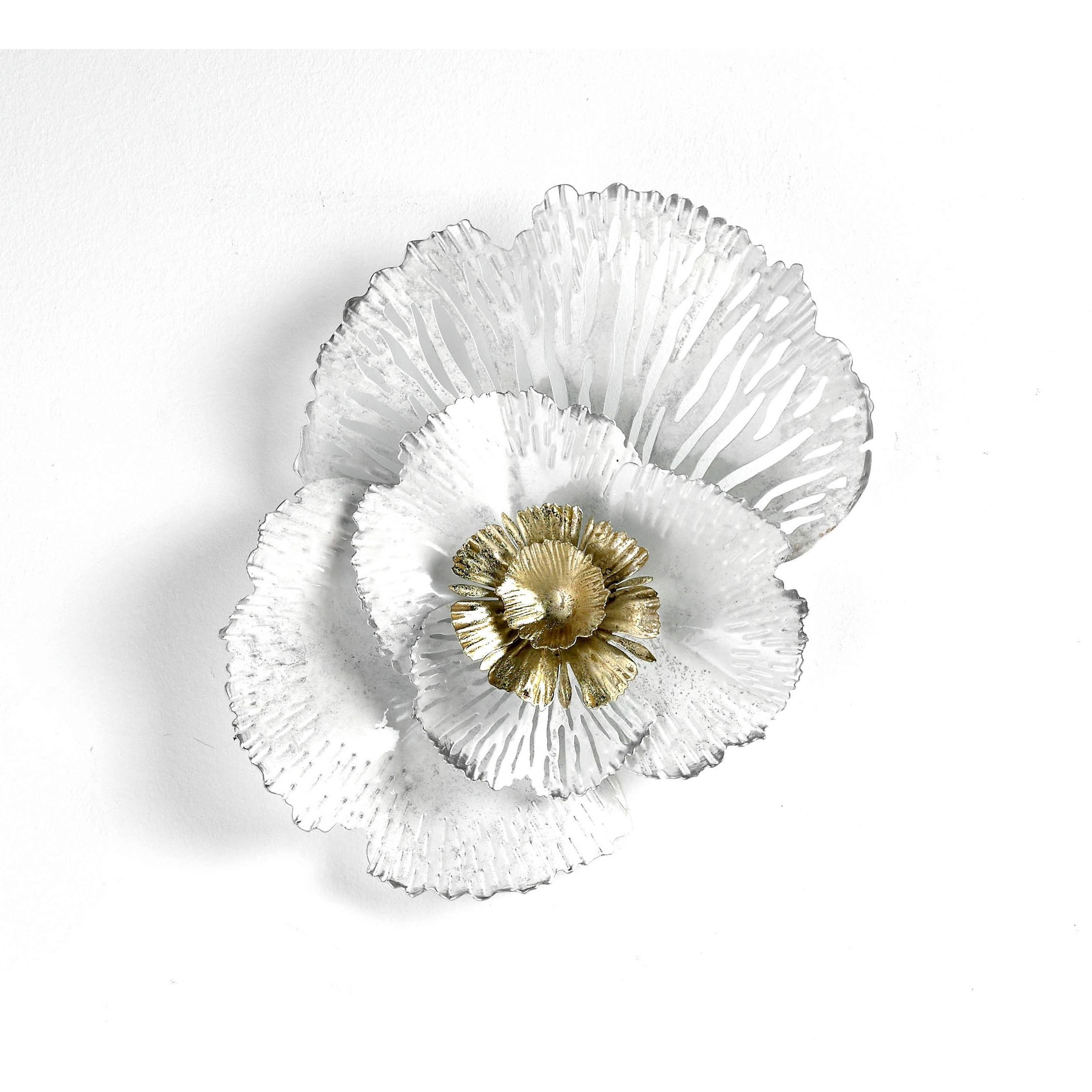 Hispanohogar Decoración Metálica de Pared Botania (72241) 37x50 Cm - Flor Metálica Elegante y Sencilla