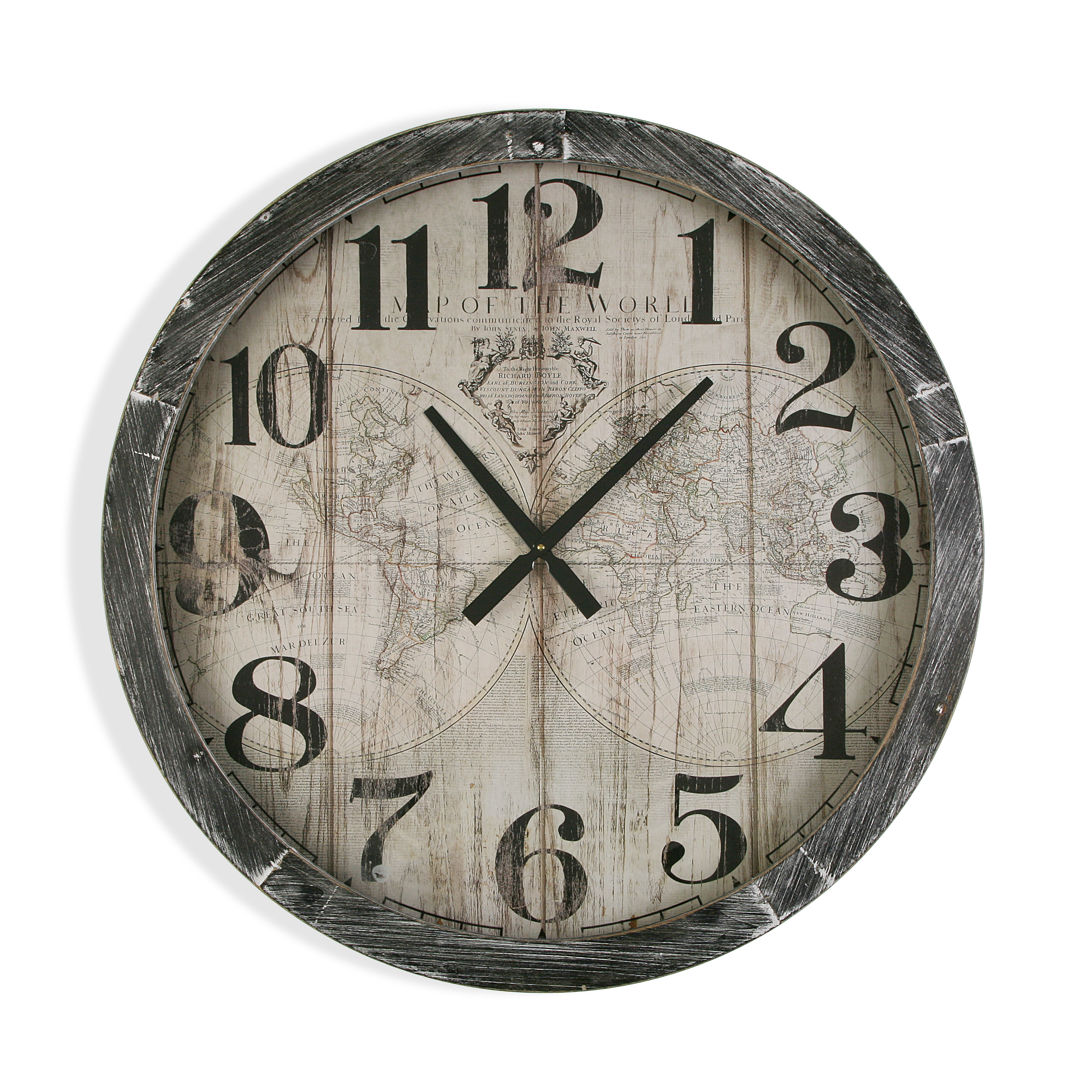 Versa Blackall Reloj de Pared Decorativo para la Cocina, el Salón, el Comedor o la Habitación, , Medidas (Al x L x An) 76,5 x 6,5 x 76,5 cm, Madera, Color Gris