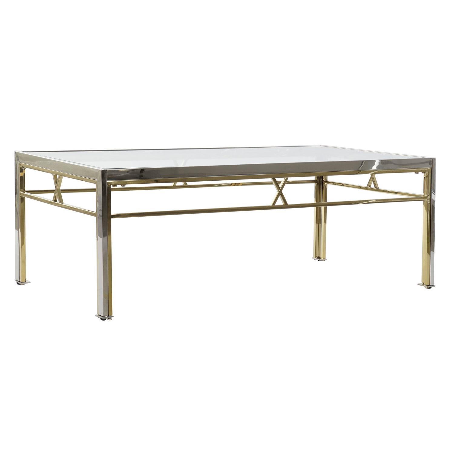 Mesa Centro Acero Cristal 110X60X40 Plateado - Fijalo - El mejor complemento para tu hogar.