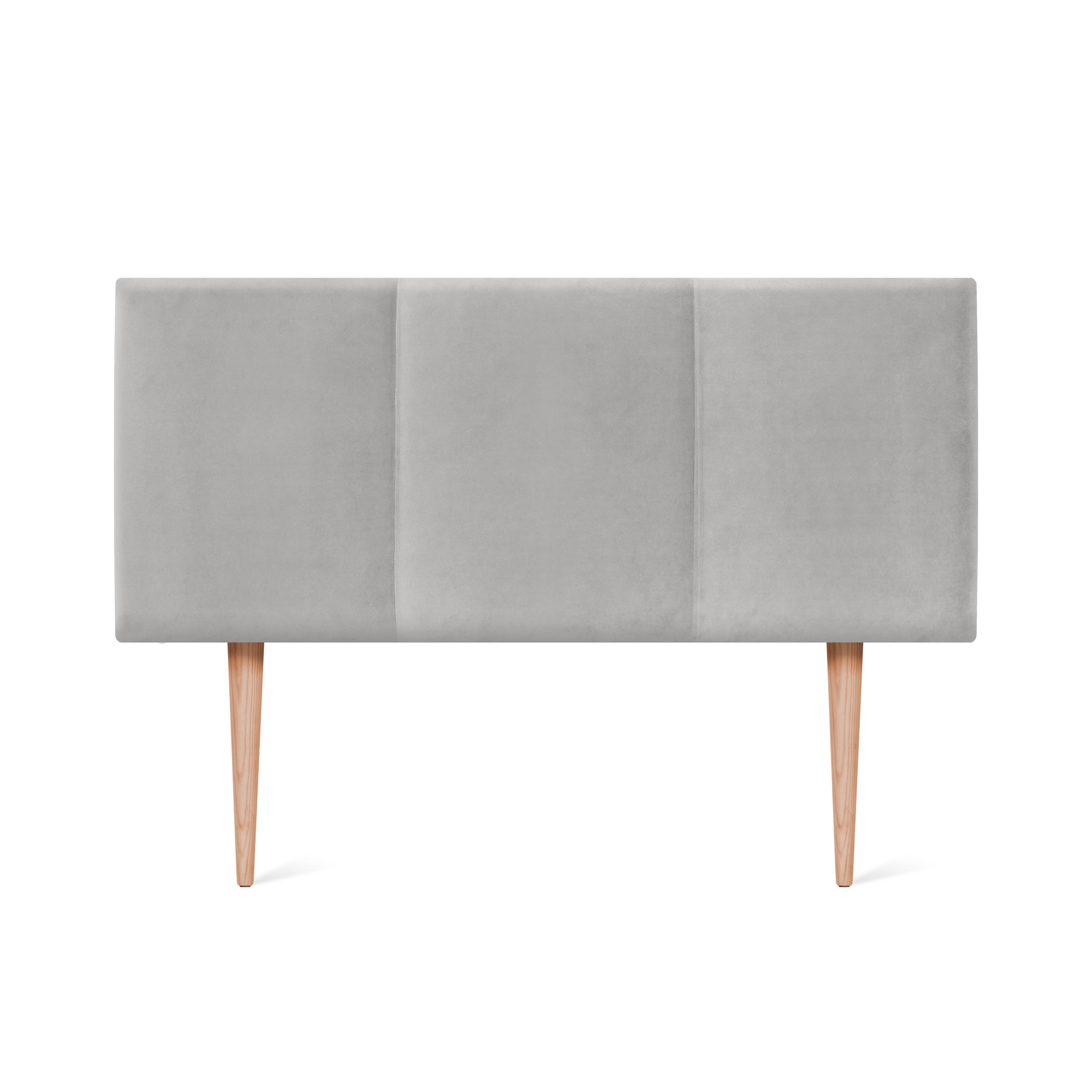 DHOME Cabecero de Terciopelo ALTA GAMA Diseño Modular LISO con Patas de Madera Moderno Cabezal Tapizado Cama Lujo Dormitorio Acolchado
