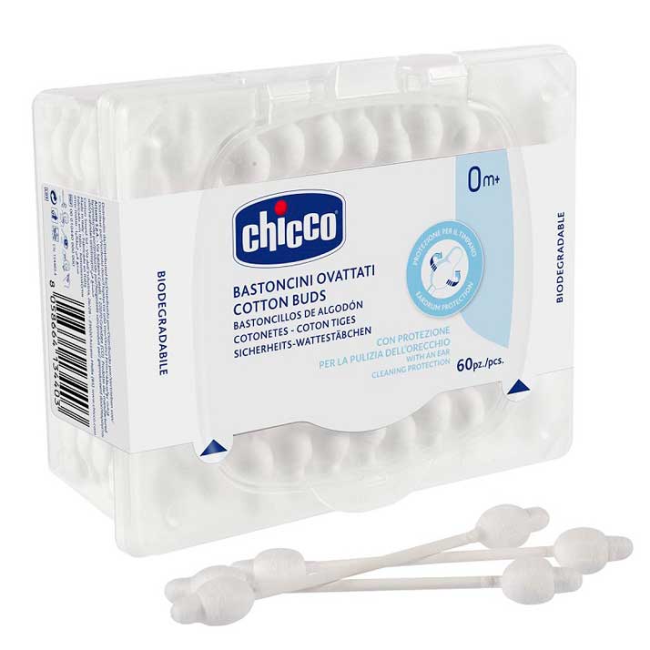 Chicco Bastoncillos Oidos 60 Uds - Limpieza óptima