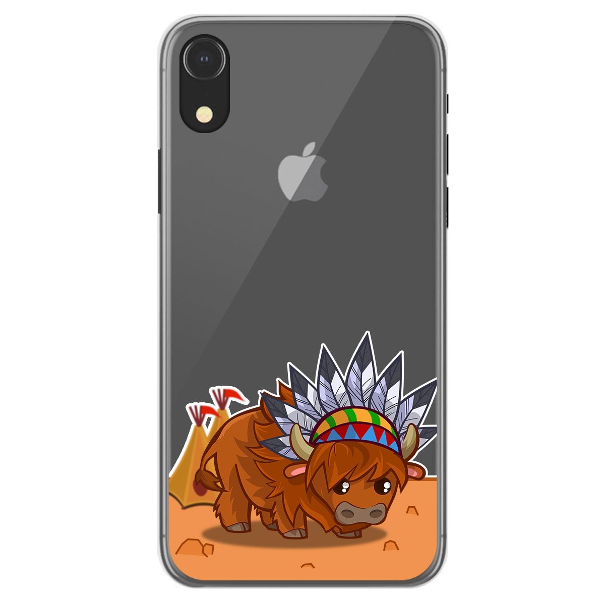 Tumundosmartphone Funda Gel Transparente para Iphone Xr diseño Bufalo Dibujos