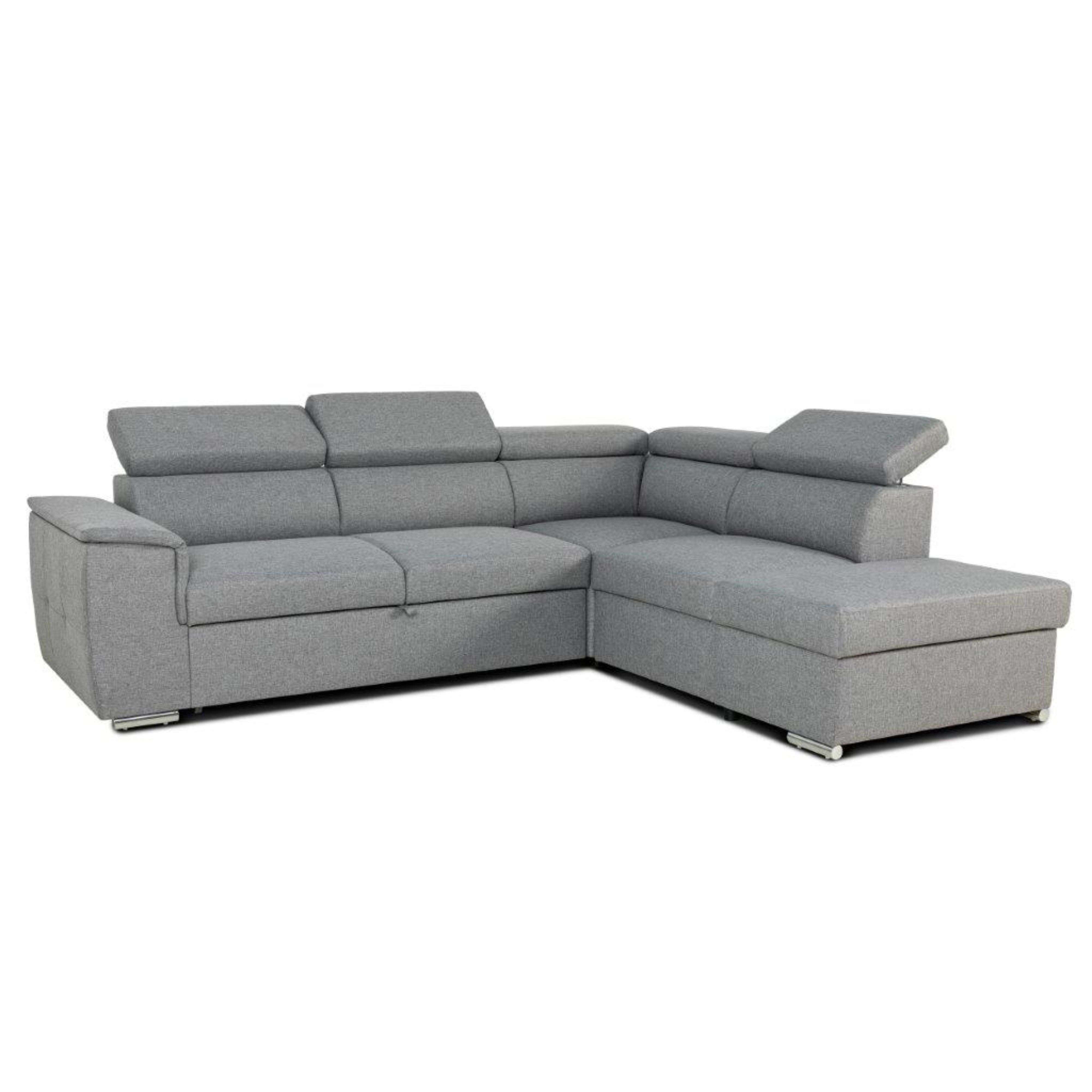 Miroytengo Sofá Cama Daitana de Sala en Color Gris con Respaldo Reclinable y Arcón 260x77/94x216 cm