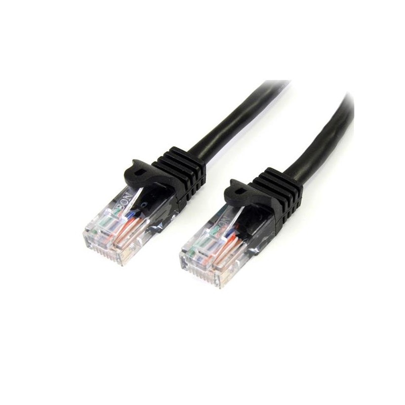 StarTech.com - Cable de 3m Negro de Red Fast Ethernet Cat5e RJ45 sin Enganche - Cable Patch Snagless 45PAT3MBK