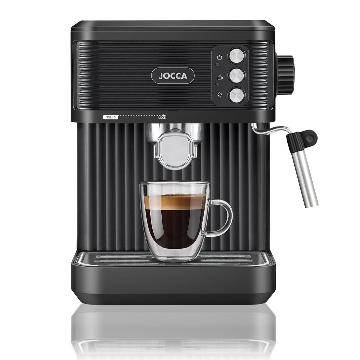 Jocca Cafetera Expreso 20 Bares Elegance con Depósito 1.8L, Filtro para 1 y 2 Tazas y Boquilla Espumadora