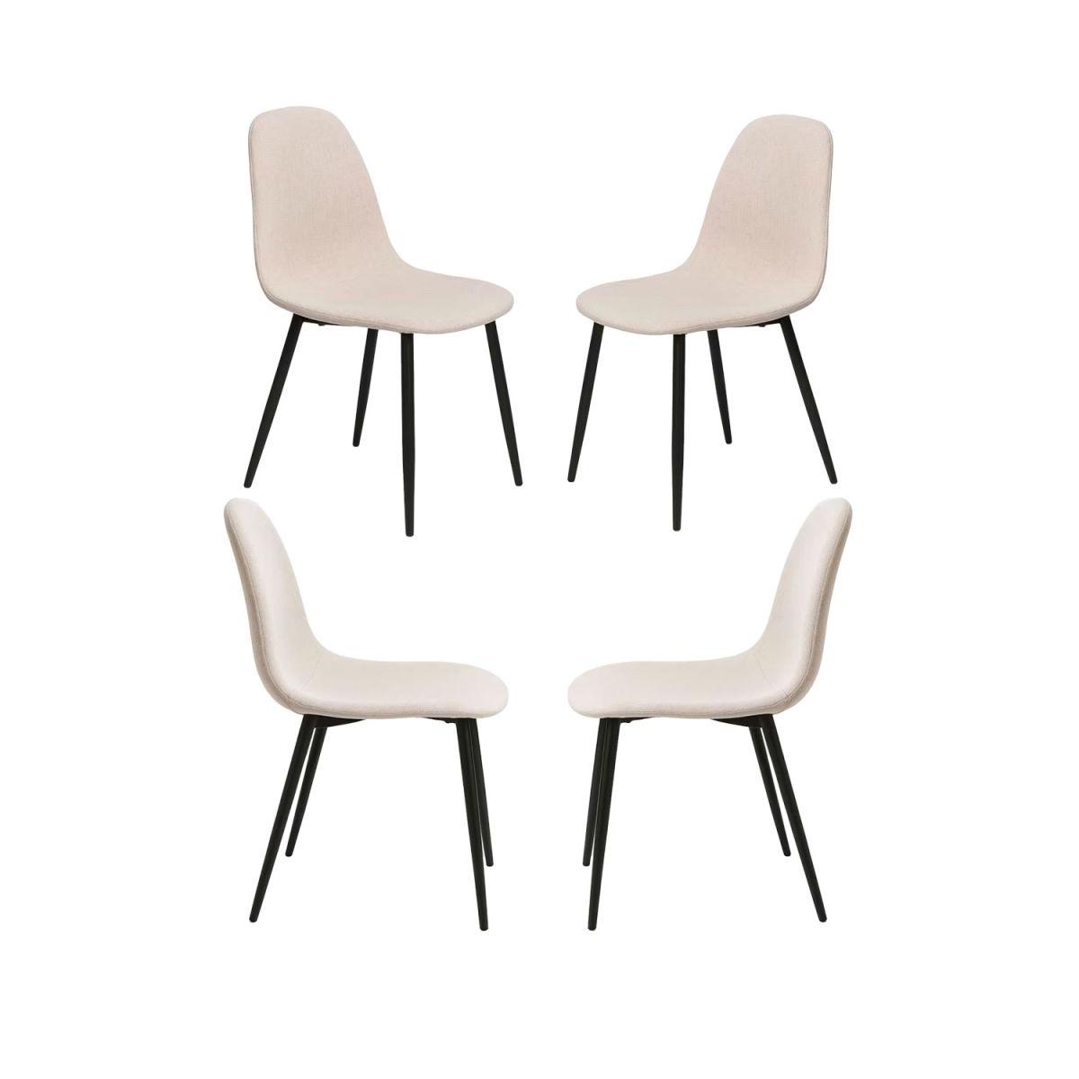 Regalos Miguel - Packs Sillas Comedor - Pack 4 Sillas Black Teok Tela - Beige
