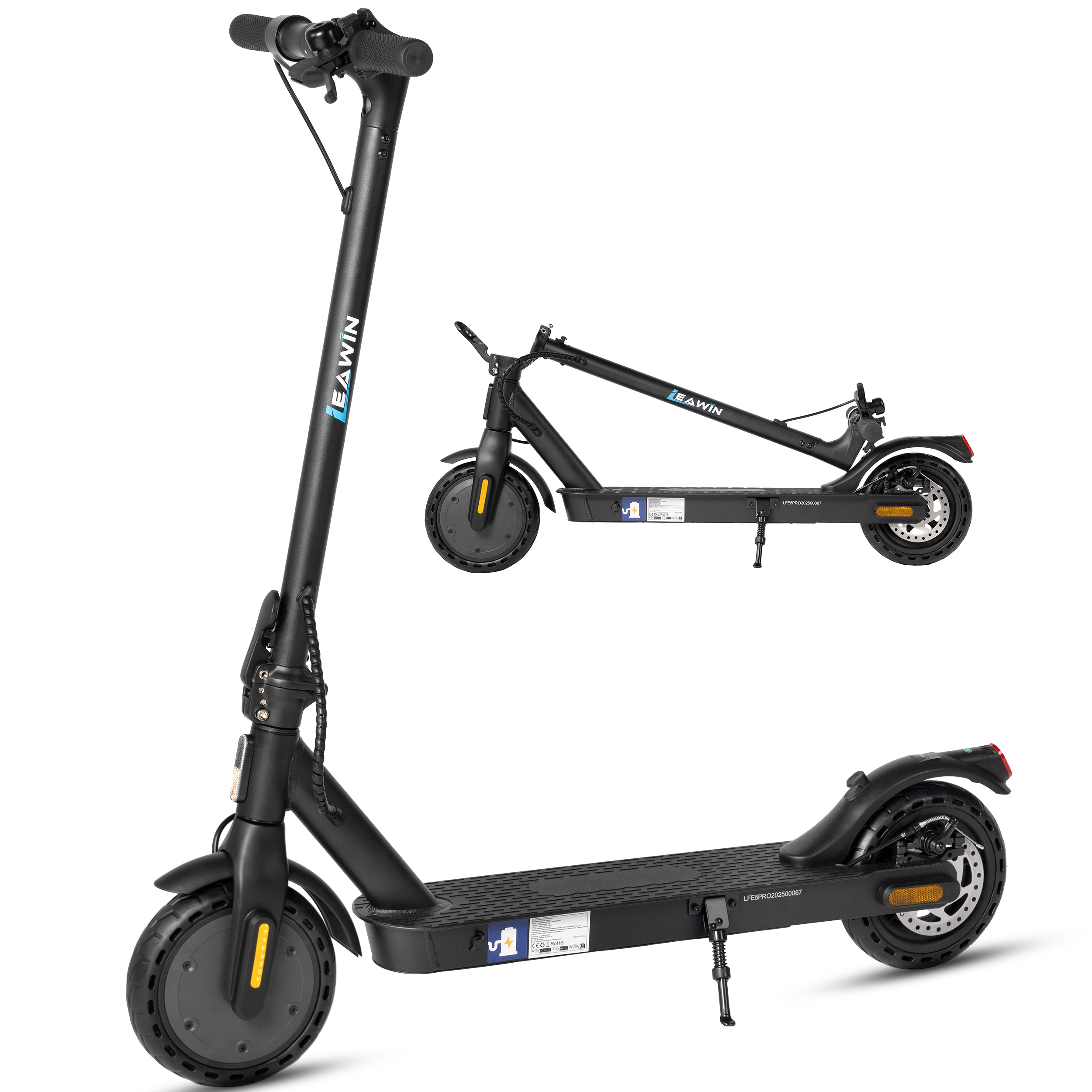 Scooter Eléctrico para Adultos 250W Ruedas Sólidas de 8.5'' Control de Aplicación Luces