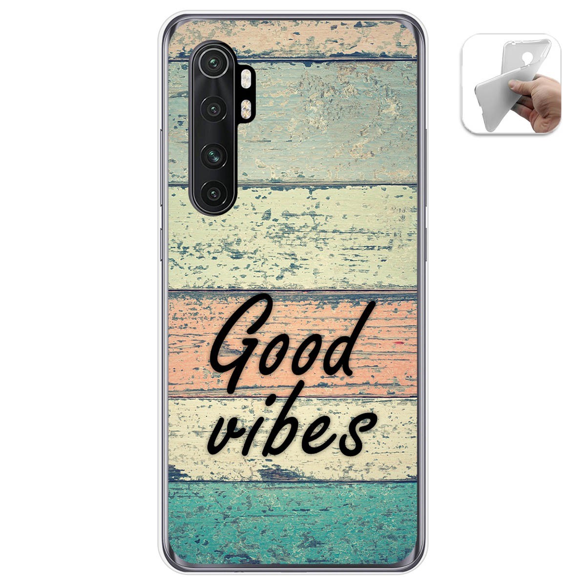 Tumundosmartphone Funda Gel TPU Xiaomi Mi Note 10 Lite Personalizada Madera 01