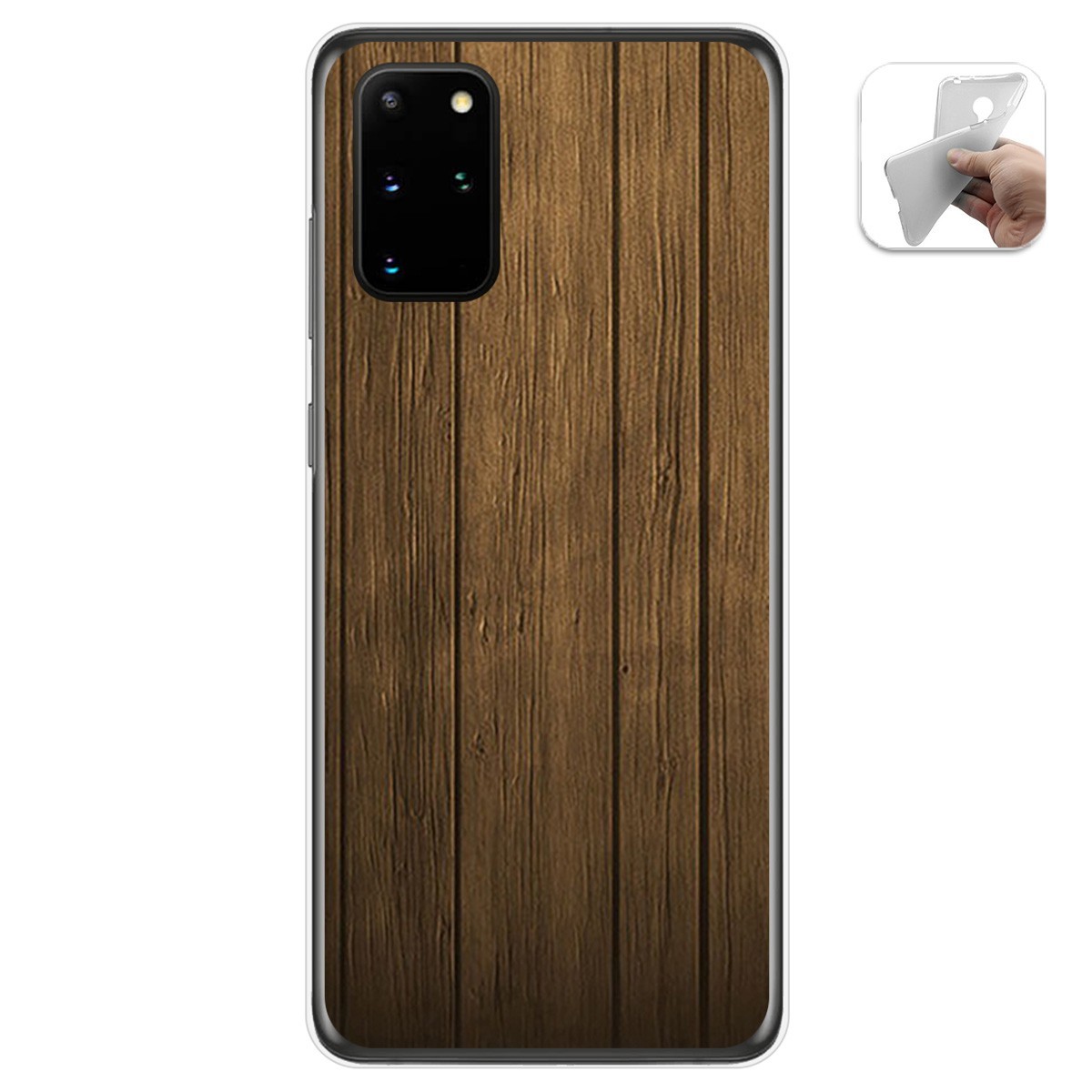 Tumundosmartphone Funda Gel Tpu para Samsung Galaxy S20+ Plus diseño Madera Dibujos