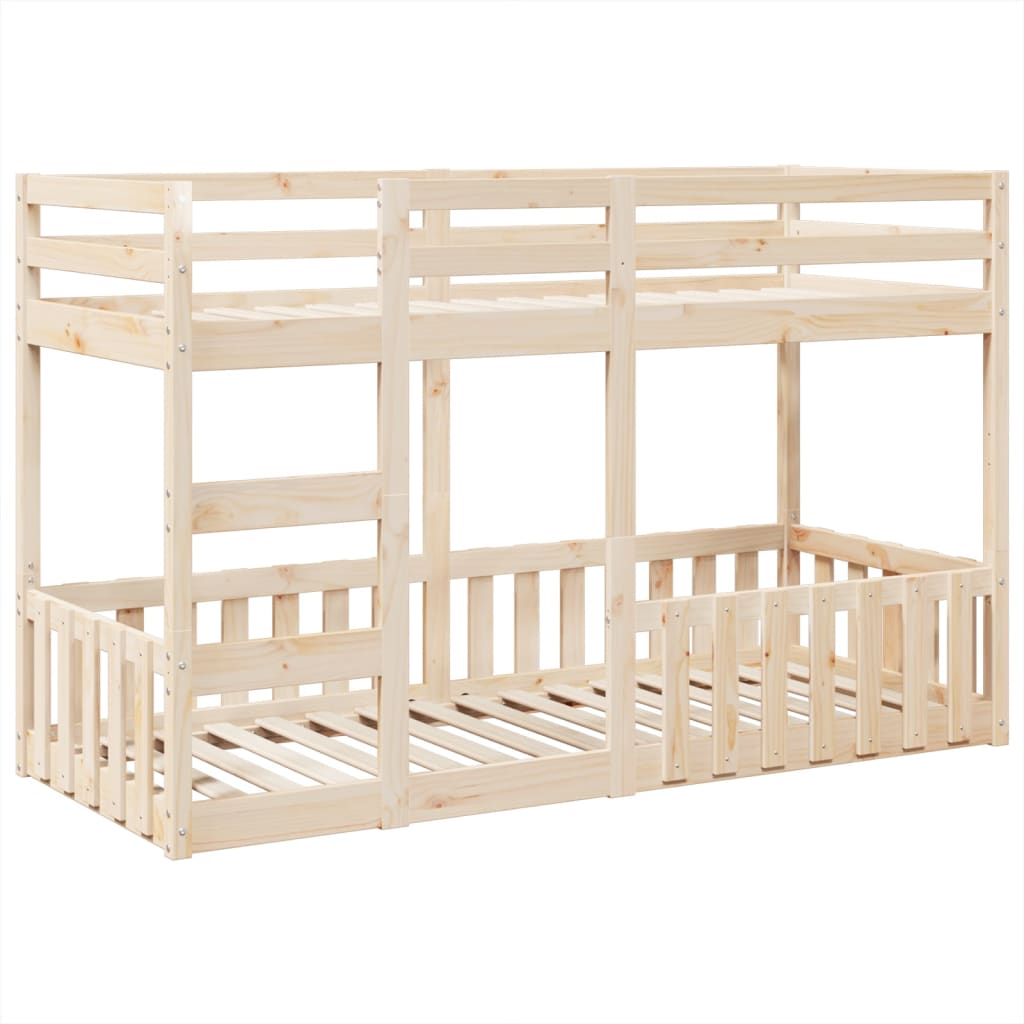 vidaXL Litera de madera maciza de pino 75x190 cm