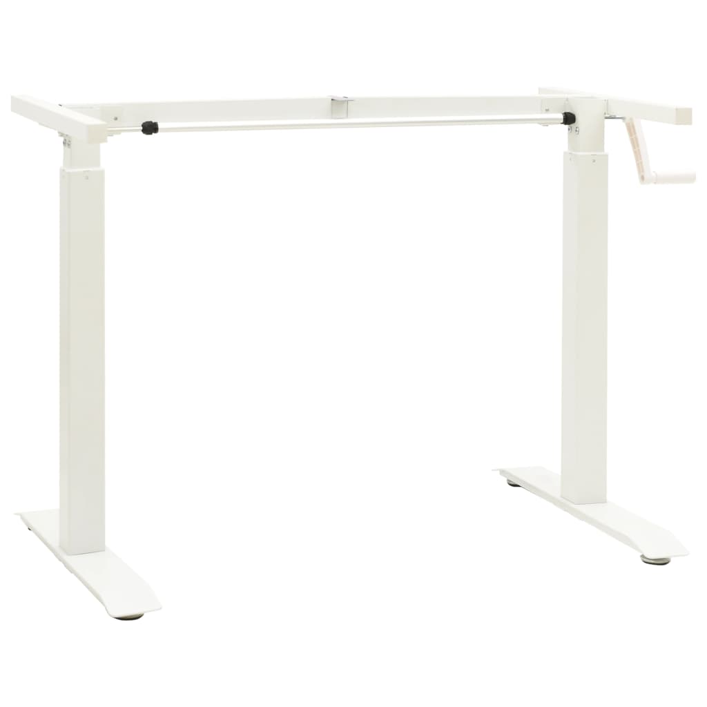 vidaXL Estructura de escritorio de altura ajustable manivela blanco