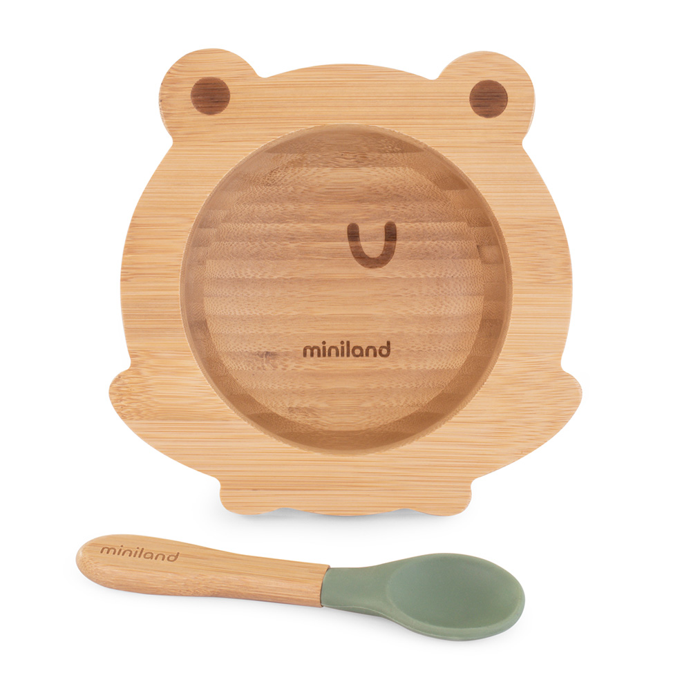 Set de bol y cuchara BLW  wooden bowl frog