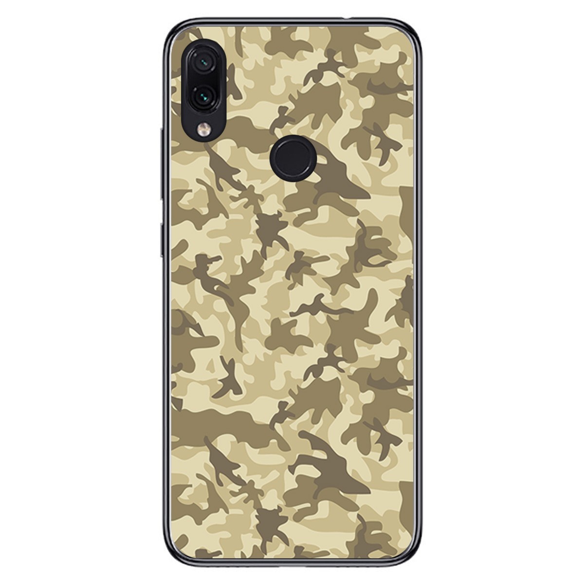 Tumundosmartphone FUNDA de GEL TPU para Xiaomi Redmi Note 7 diseño Sand Camuflaje Dibujos