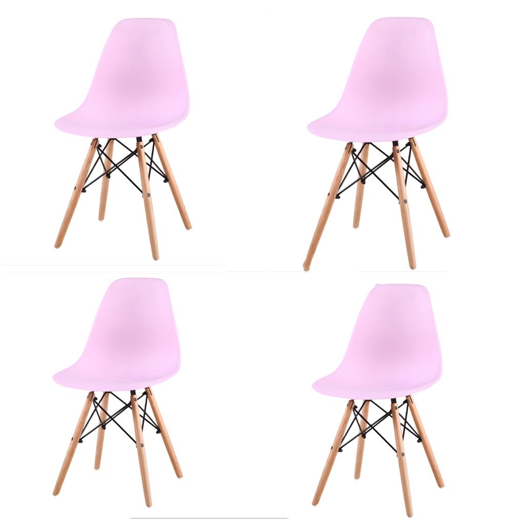Juego de 4 sillas  con patas de madera estilo nórdico-medieval, cómodas y modernas para comedor, cocina, oficina o restaurante — ideal como sillas comedor y sillas cocina
