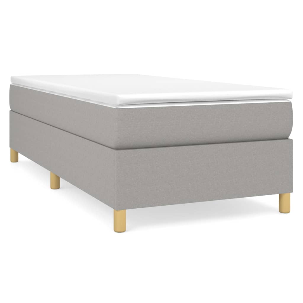 vidaXL Estructura de cama con somier tela gris claro 90x200 cm