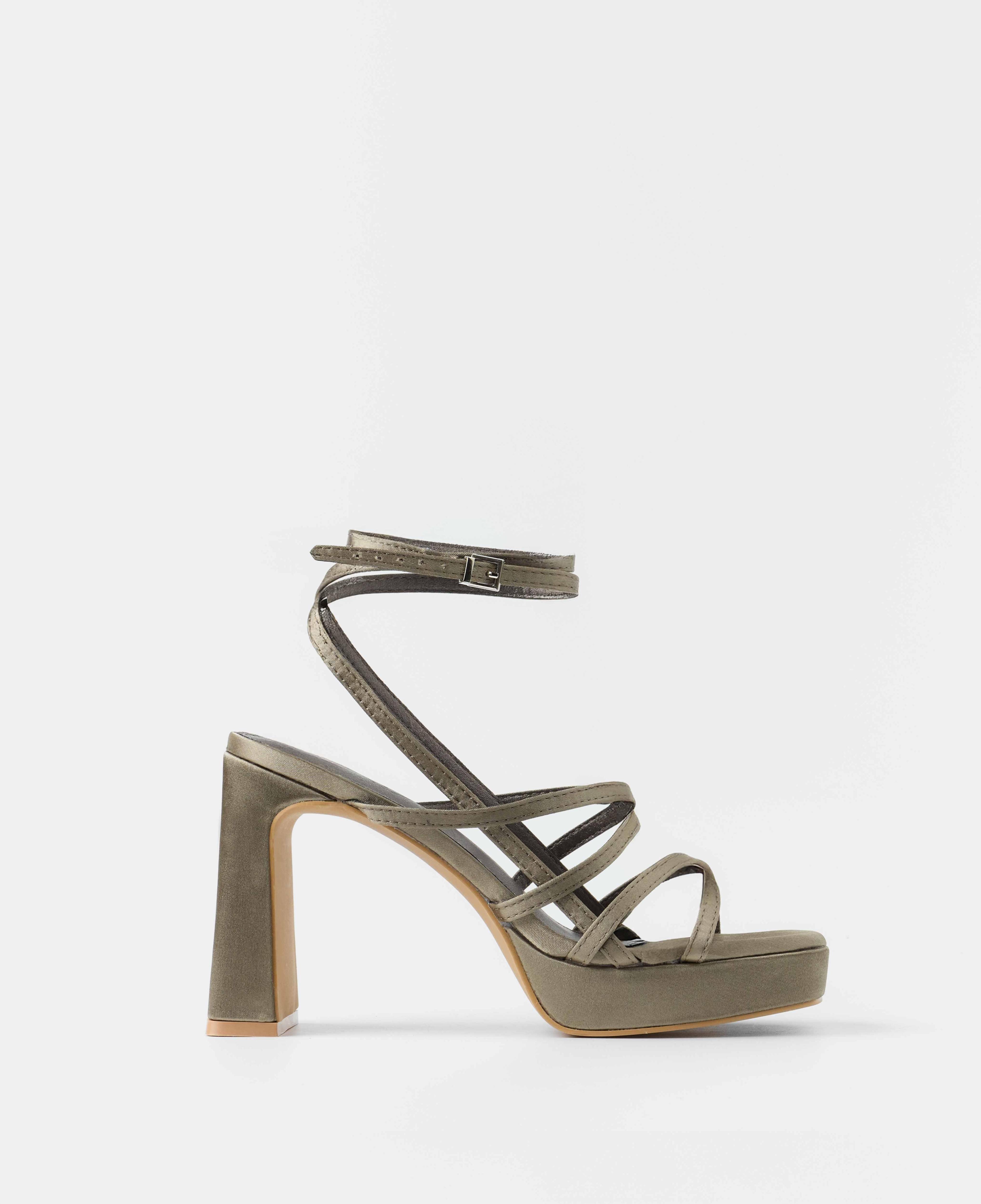 Mim Shoes NORI GRIS SATIN Sandalias de tacón Mujer 15204310024578