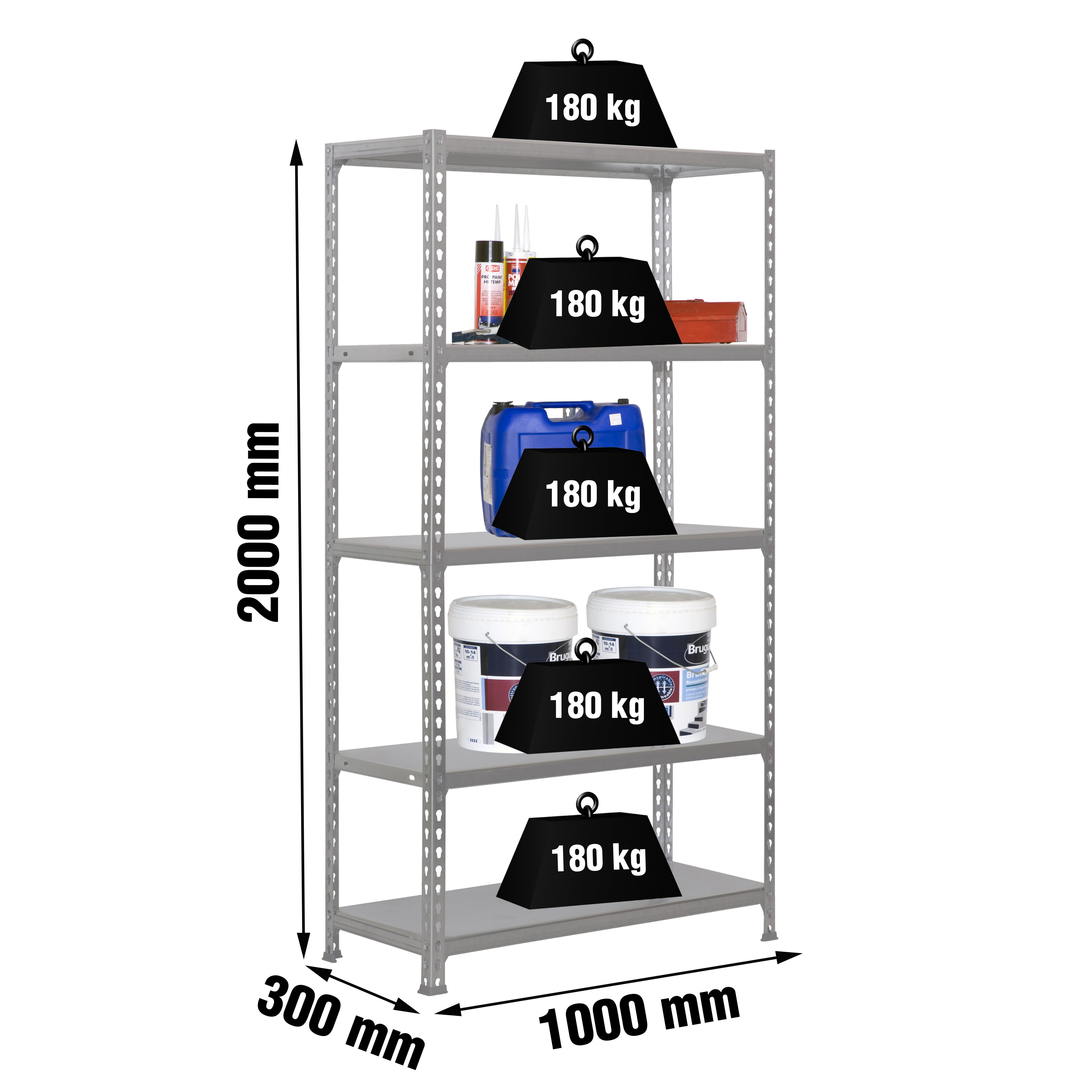 Estantería SIMONRACK Simonclick plus 5/300 gris/gris